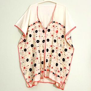Sindhi embroidered cotton cardigan / duster 1X